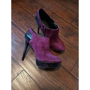 Nine West Purple Suede Stilletos /w Purple Snake Accent Size 9